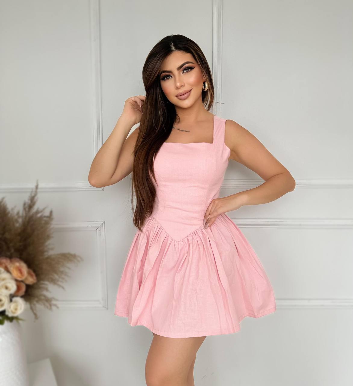 Vestido lino talla única